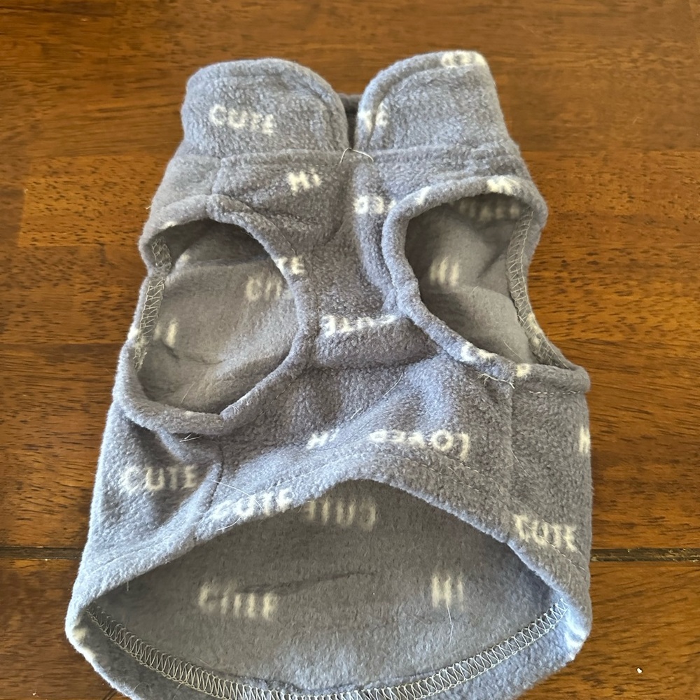 Adorable Gray Fleece Dog Sweater - Picture 2 of 2